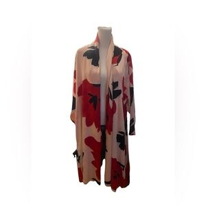Vintage 80’s USA Pure SILK Voluminous Donna Karan Bold Floral Jacket Kimono